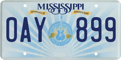 MS license plate OAY899