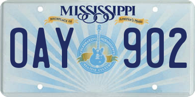 MS license plate OAY902