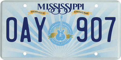MS license plate OAY907