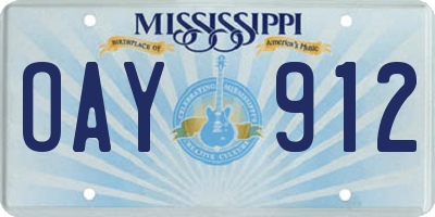 MS license plate OAY912