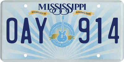 MS license plate OAY914