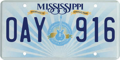 MS license plate OAY916