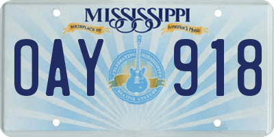 MS license plate OAY918
