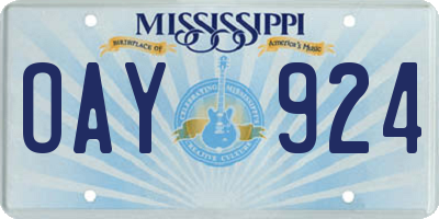 MS license plate OAY924