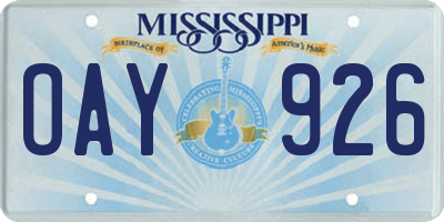 MS license plate OAY926