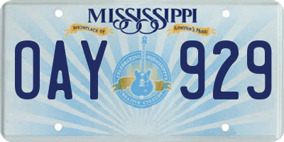MS license plate OAY929