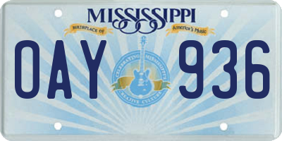 MS license plate OAY936