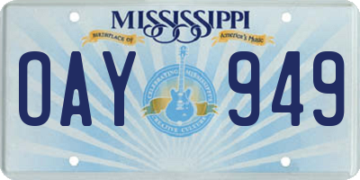 MS license plate OAY949