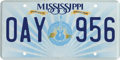 MS license plate OAY956