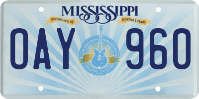 MS license plate OAY960