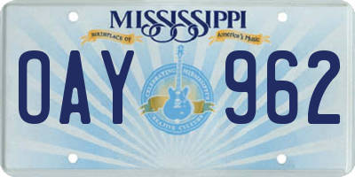 MS license plate OAY962