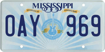 MS license plate OAY969