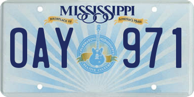 MS license plate OAY971