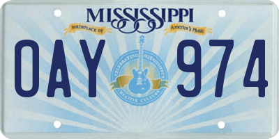 MS license plate OAY974