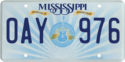 MS license plate OAY976