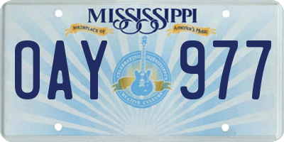 MS license plate OAY977