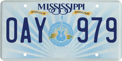 MS license plate OAY979