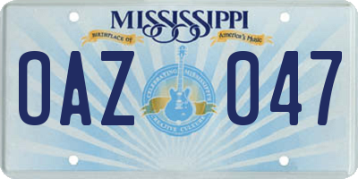 MS license plate OAZ047