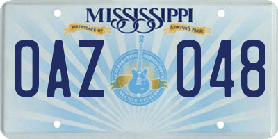 MS license plate OAZ048