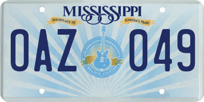 MS license plate OAZ049