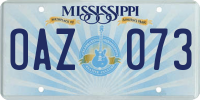 MS license plate OAZ073