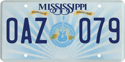 MS license plate OAZ079