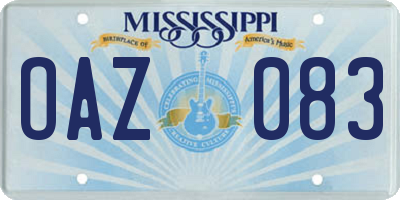 MS license plate OAZ083