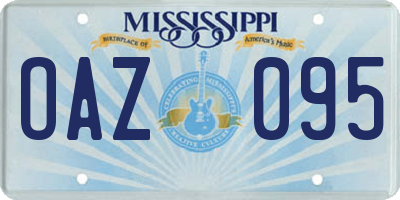 MS license plate OAZ095