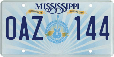 MS license plate OAZ144