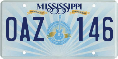 MS license plate OAZ146