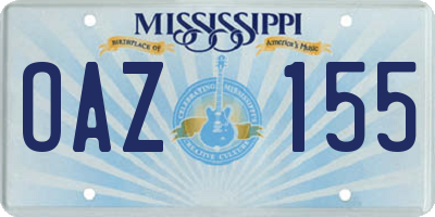 MS license plate OAZ155
