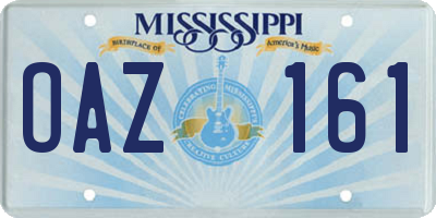 MS license plate OAZ161