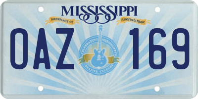 MS license plate OAZ169
