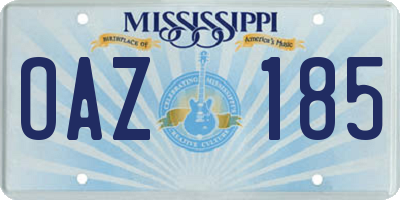 MS license plate OAZ185
