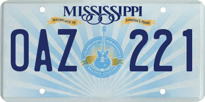 MS license plate OAZ221