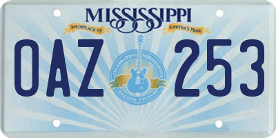 MS license plate OAZ253