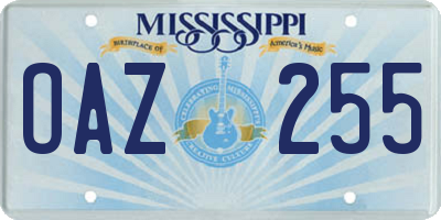 MS license plate OAZ255