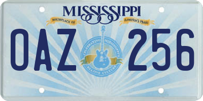 MS license plate OAZ256