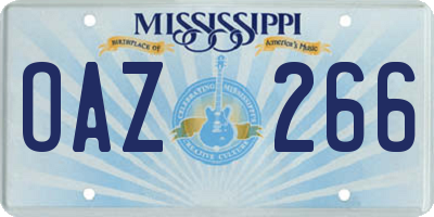 MS license plate OAZ266