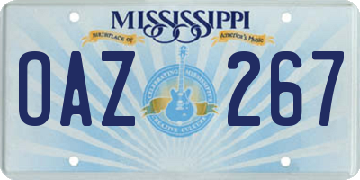 MS license plate OAZ267