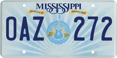 MS license plate OAZ272