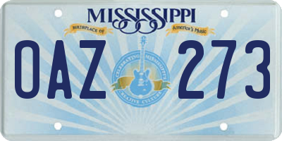 MS license plate OAZ273