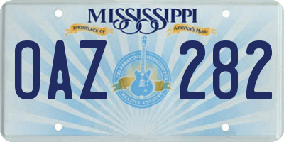 MS license plate OAZ282