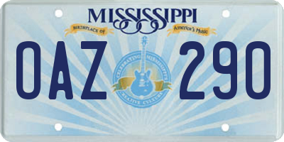 MS license plate OAZ290