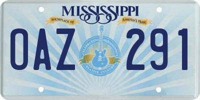MS license plate OAZ291