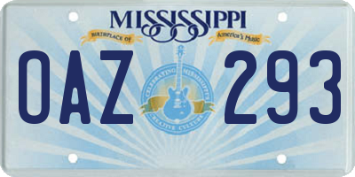 MS license plate OAZ293