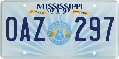 MS license plate OAZ297