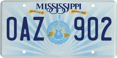 MS license plate OAZ902