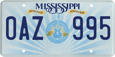 MS license plate OAZ995