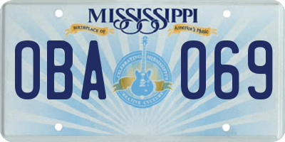 MS license plate OBA069